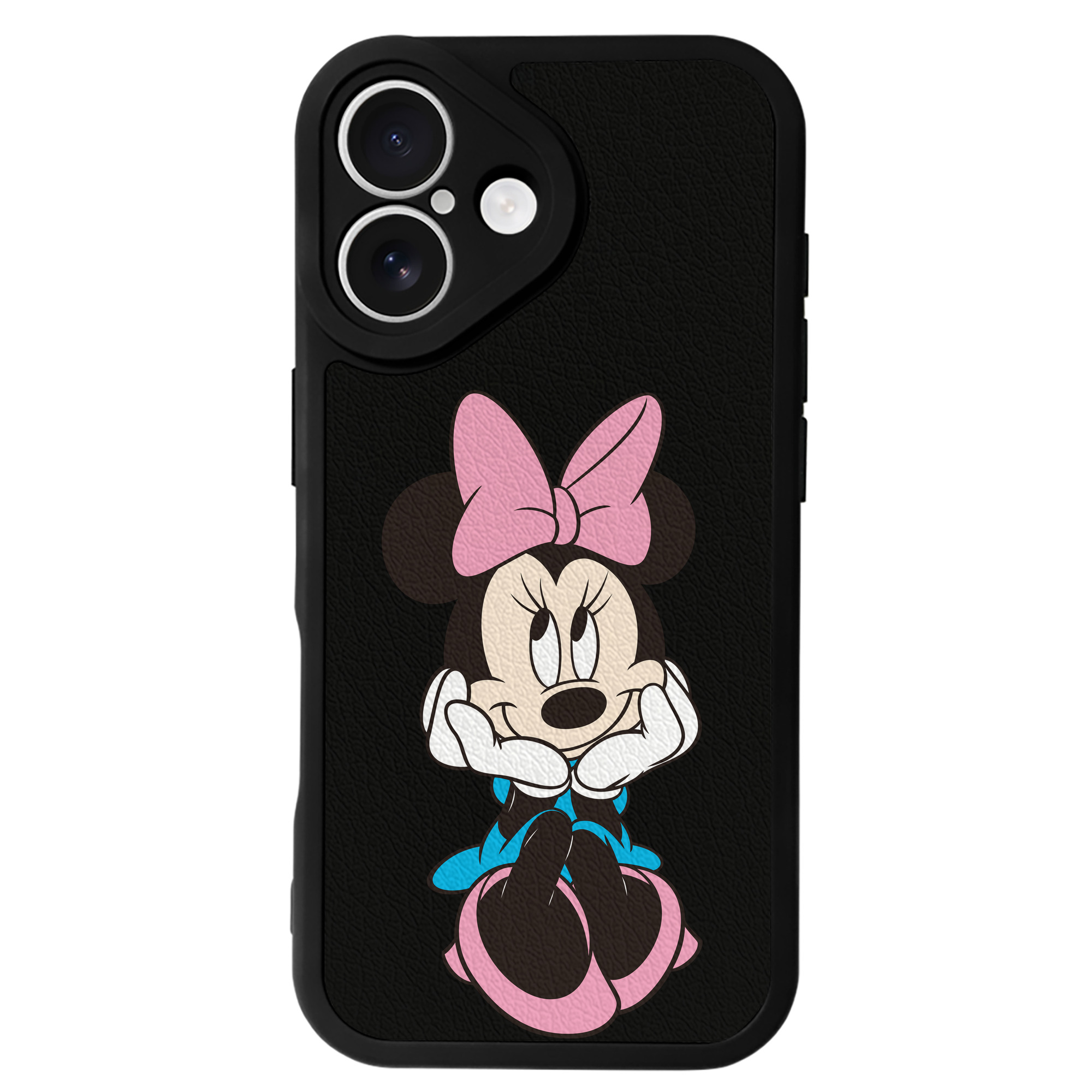 （画像用） ミッキーマウス Mickey Mouse 【iPhone 16シリーズ対応】シリコンスマホケース（レザー調） 材質：シリコン